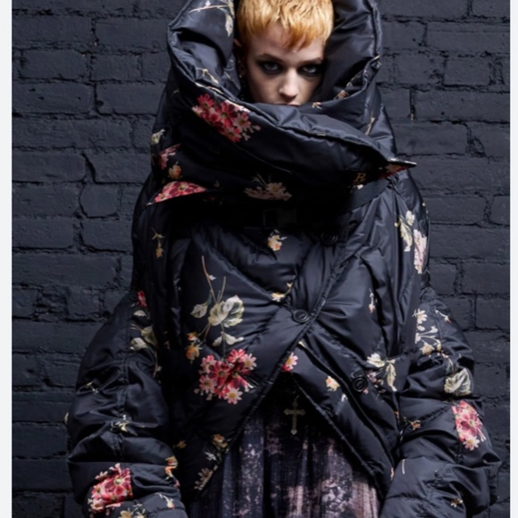 COPY - R13 UPSIDE-DOWN COAT IN FLORAL ON BLACK : NWOT : SMALL - Picture 4 of 13